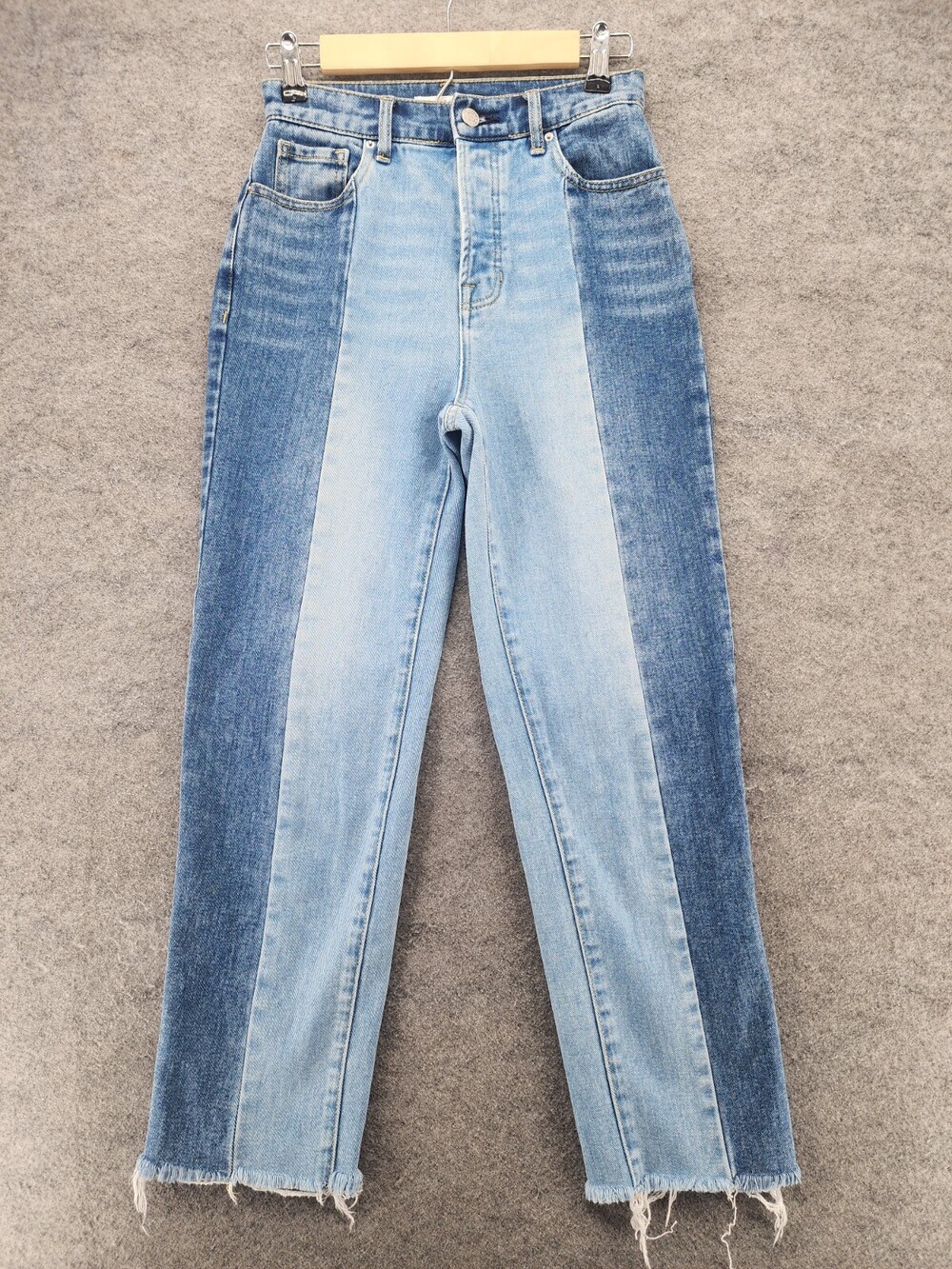 PacSun Jeans Womens 24 High Rise Straight Cut Off Blue Denim Button Fly